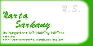 marta sarkany business card